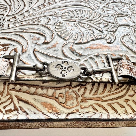 Patricia Nash Metallic Forest Tooled Collection Appricale Leather Crossbody Bag - Picture 5 of 16